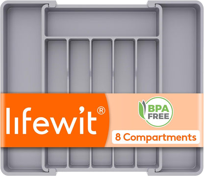 Expandable Silverware Drawer Organizer, Kitchen Utensil Tray
