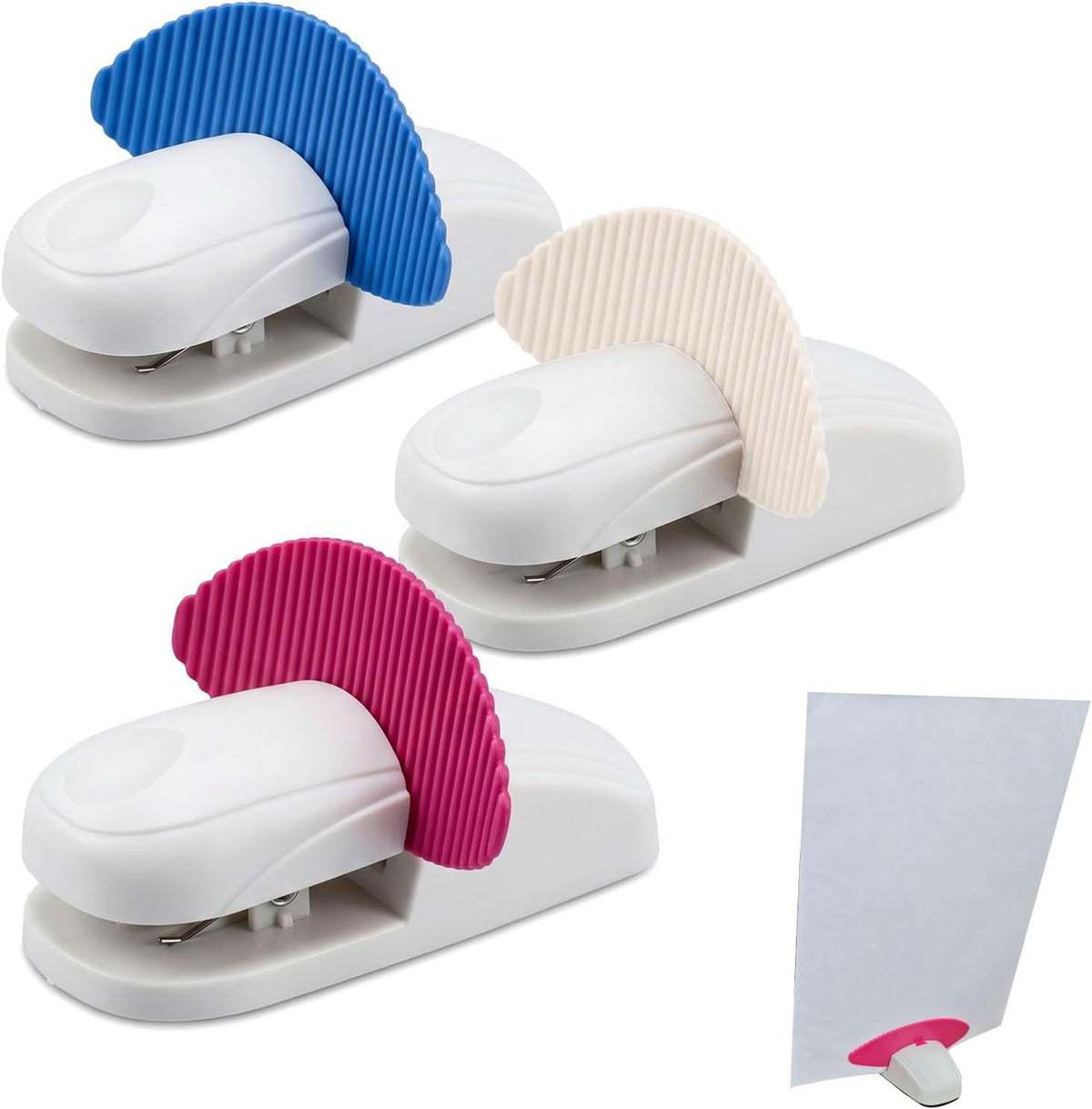 Paper Holder for Typing, White Typing Stand Document Holder with Weighted Base and Clip, Compact Paper Stand for Desk When Typing, Copy Holder for Notes, Forms and Office Work