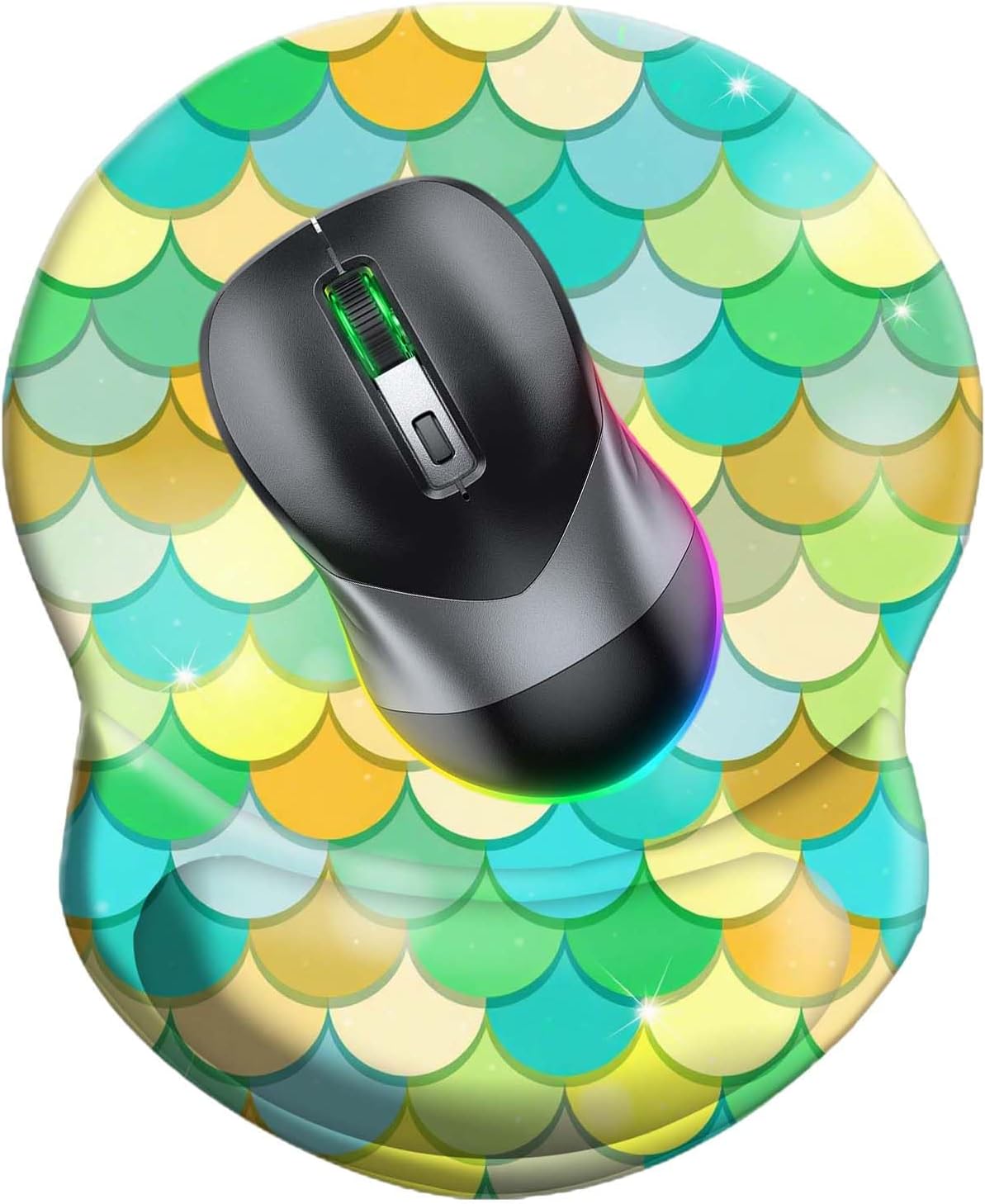 Wrist Support Mouse Pad Anti Slip Rubber Wrist Rest Mousepad 9in X 8in Small Desktop Notebook Mouse Mat for Working and Gaming (M-Pink Floral)