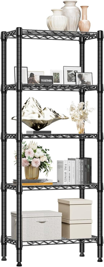 M MZG 450 lbs Steel Storage Shelving 3-Tier Utility Shelving Unit Steel Organizer Wire Rack for Home,Kitchen,Office (11.8" D x 17.7" W x 26.3" H) - Colors B