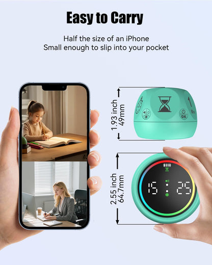 Pomodoro Timer Cube, Desk Timer for Productivity with 1, 5, 10 Min Preset Countdown, Stopwatch and Custom Countdown, for Kids, ADHD, Study, Work, Fitness, Cooking (White)