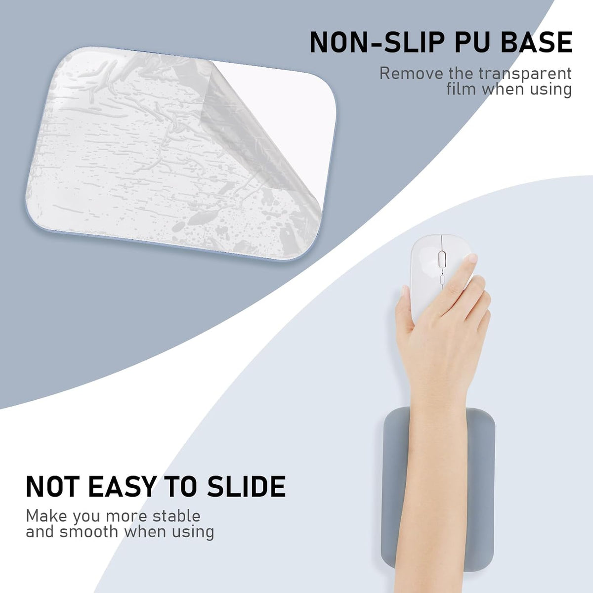 Leolee Elbow Rest Pads for Desk, Black Ergonomic Wrist Rest Arm Rest Pads | Memory Foam & Non-Slip Base, Armrest Cushion Support Pad Relieve Elbow and Wrist Pain for Computer, Office, 2 Packs