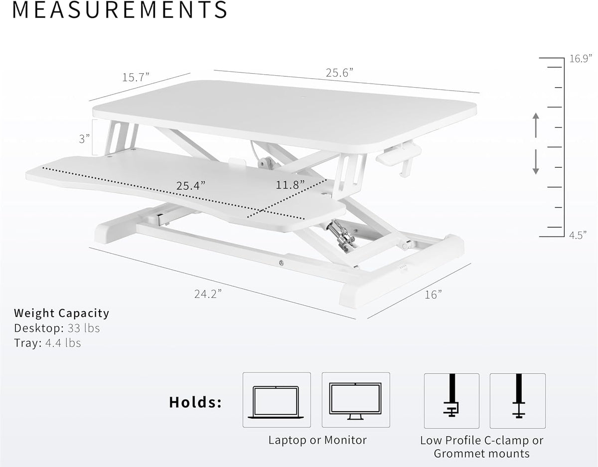 Black 32 in Standing Desk Converter, DESK-V000K