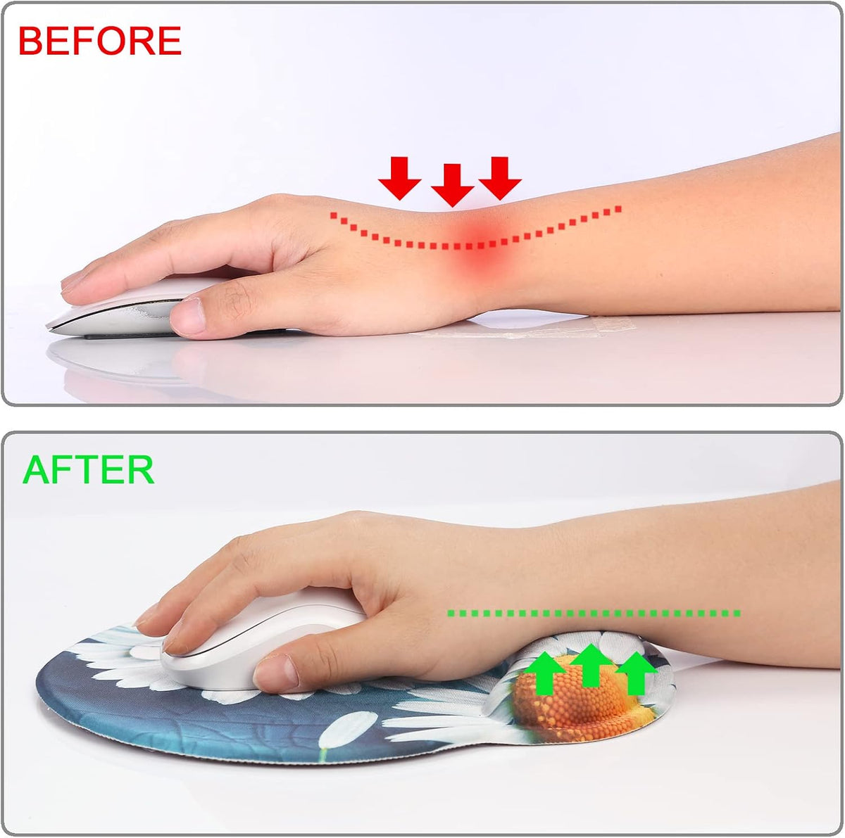 Ergonomic Mouse Pad with Wrist Rest Support,Gel Mouse Pads for Desk - Colors A