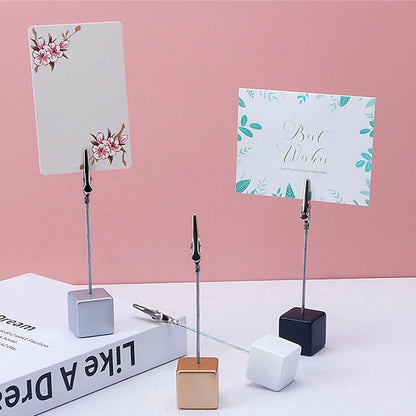 4Pcs Black Memo Clip Holders Stand with Alligator Clasp Pictures Card Paper Note Clip Office Memo Holders for Office Home Use, Office Memo Holders