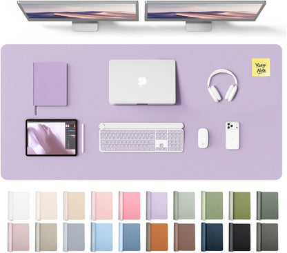 YSAGi Leather Desk Pad Protector, Large Mouse Pad, Non-Slip PU Leather Desk Blotter, Waterproof Writing Pad for Office and Home (31.5" x 15.8", Eggshell) - Colors B