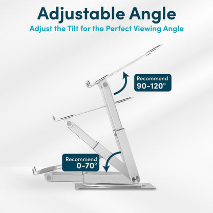 Lifelong Ergonomic Adjustable Laptop Stand for Desk, Extra Tall 20” Height Aluminum Laptop Riser, Portable Foldable Computer Stand, Fits 10-17” Laptops for Office Meetings, Teamwork & Desk Setup