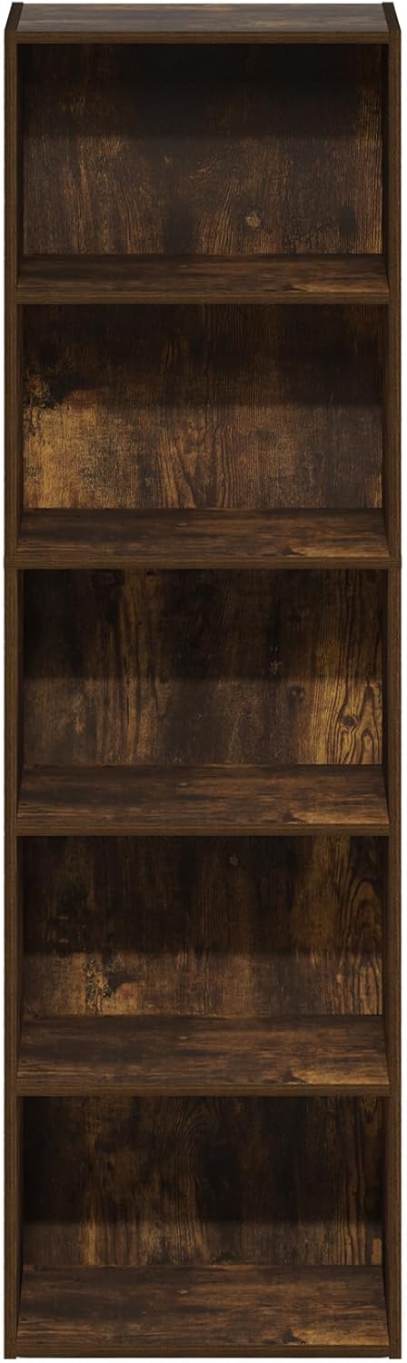 Furinno PASIR Book Shelf, 2-Tier Modern Bookshelf, Open Shelves Bookcase 9 x 12 x 21, Easy Assembly, for Living Room, Bedroom, Home Office, White