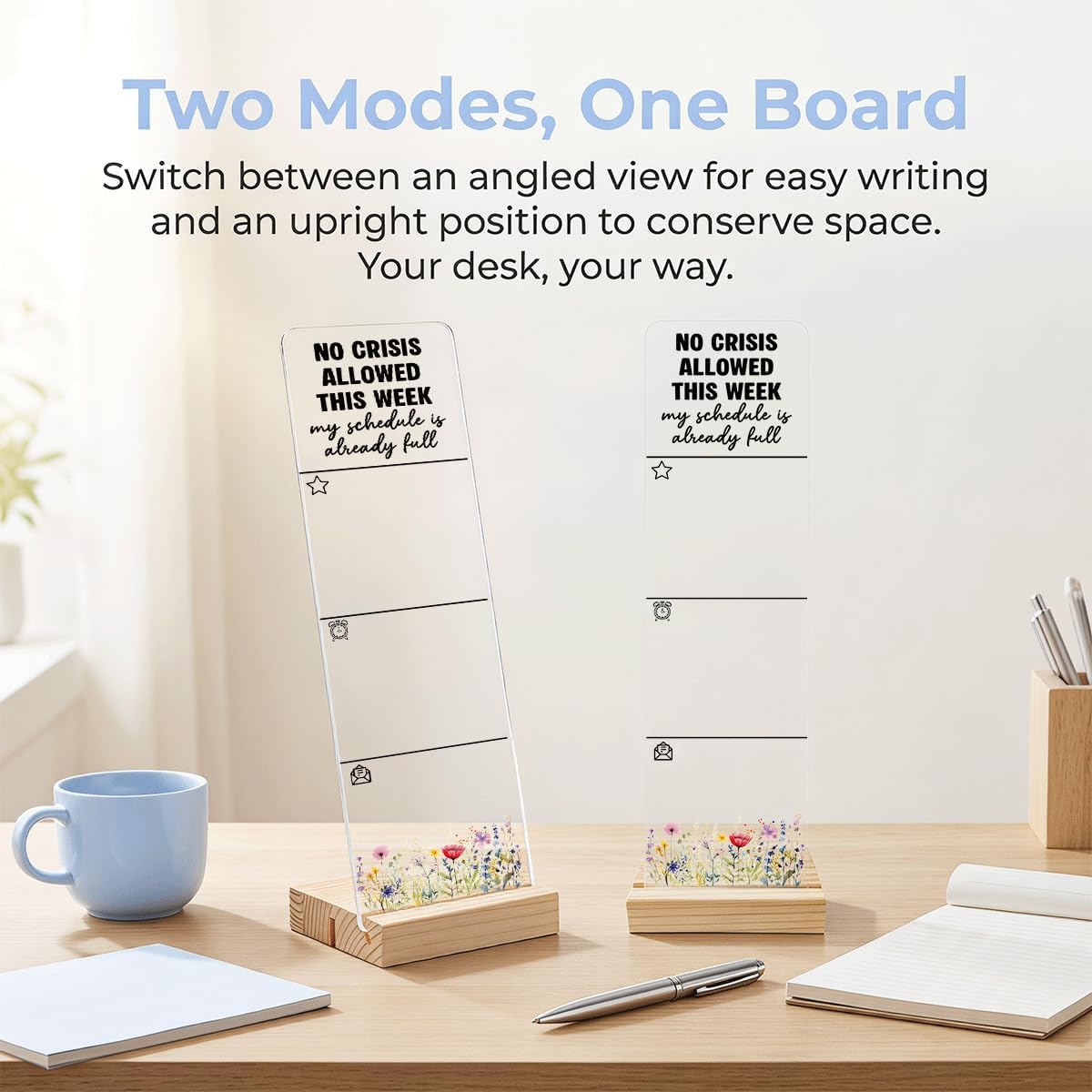 Note to Self Motivational Decor Sticky Note Holder, Mental Health Monitor Memo Board Decorations for School Counseling Office Therapy Desktop Art Decoration School Counselor, Therapist Office Gifts
