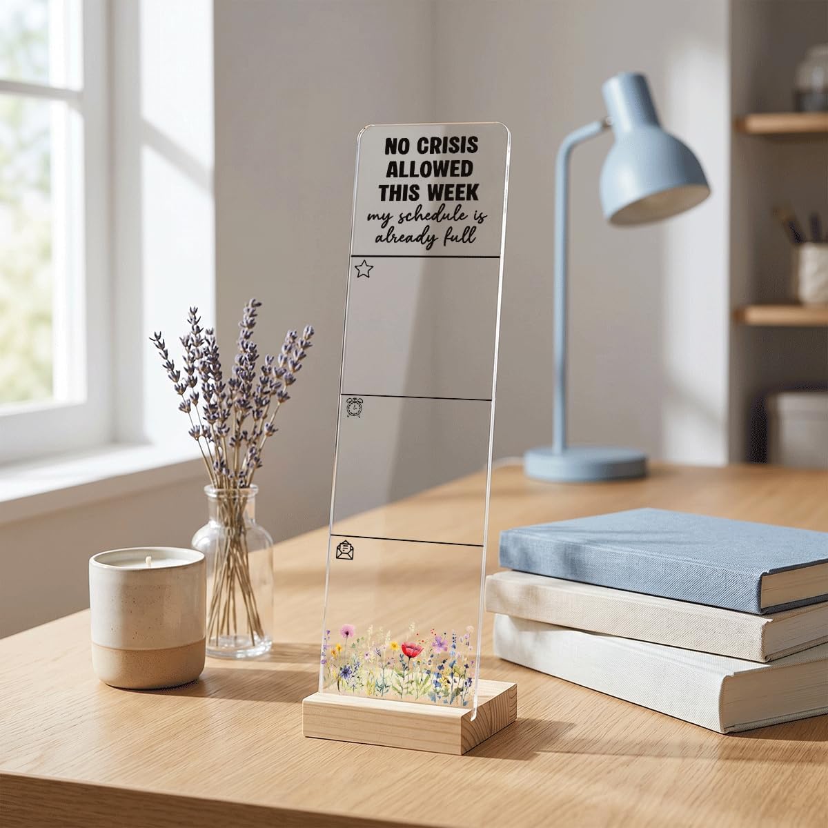 Note to Self Motivational Decor Sticky Note Holder, Mental Health Monitor Memo Board Decorations for School Counseling Office Therapy Desktop Art Decoration School Counselor, Therapist Office Gifts