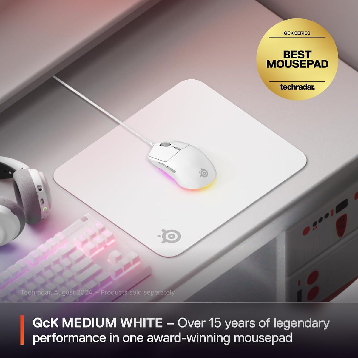 QcK Gaming Mouse Pad - XXL Cloth - Peak Tracking and Stability - Esports Mousepad - Never-Slip - Full Desk Coverage