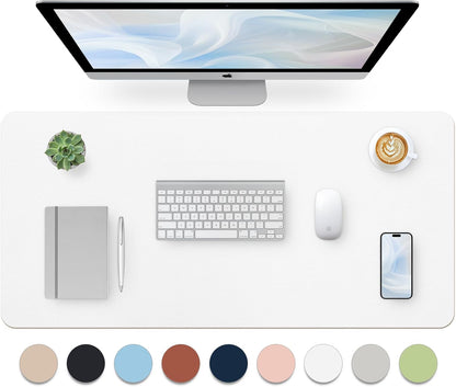Bloss Leather Desk Pad and Keyboard Wrist Rest, Large Mouse Pad + Keyboard Pad+Mouse Wrist Support, Non-Slip Desk Mat Protector for Office, Home(31.5×15.7 Inches,Beige) - Colors A