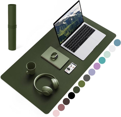 YSAGi Non-Slip Leather Desk Pad, Waterproof Laptop Computer Desk Keyboard Mat, Table Protector Blotter Mat, Large Mouse Pad for Office/Work/Home/Decor(Dark Brown, 31.5" x 15.7")