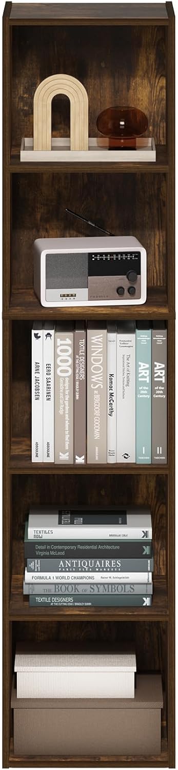 Furinno PASIR Book Shelf, 2-Tier Modern Bookshelf, Open Shelves Bookcase 9 x 12 x 21, Easy Assembly, for Living Room, Bedroom, Home Office, White