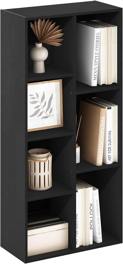 Furinno PASIR Book Shelf, 2-Tier Modern Bookshelf, Open Shelves Bookcase 9 x 12 x 21, Easy Assembly, for Living Room, Bedroom, Home Office, White
