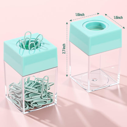 Outus 4 Pieces Magnetic Paper Clip Dispenser Holder Paperclip Dispenser for Desk, School, Office(Black)