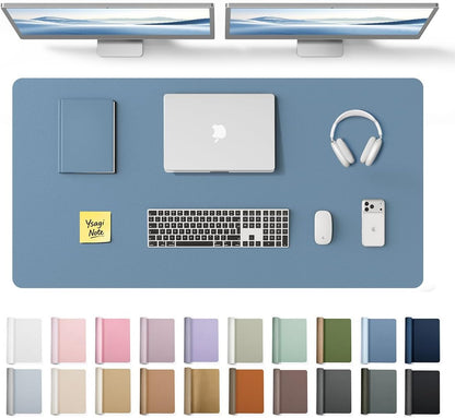 YSAGi Leather Desk Pad Protector, Large Mouse Pad, Non-Slip PU Leather Desk Blotter, Waterproof Writing Pad for Office and Home (31.5" x 15.8", Eggshell) - Colors B