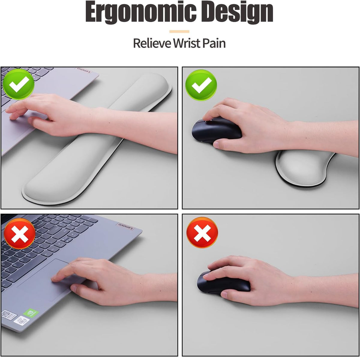Bloss Leather Desk Pad and Keyboard Wrist Rest, Large Mouse Pad + Keyboard Pad+Mouse Wrist Support, Non-Slip Desk Mat Protector for Office, Home(31.5×15.7 Inches,Beige) - Colors B