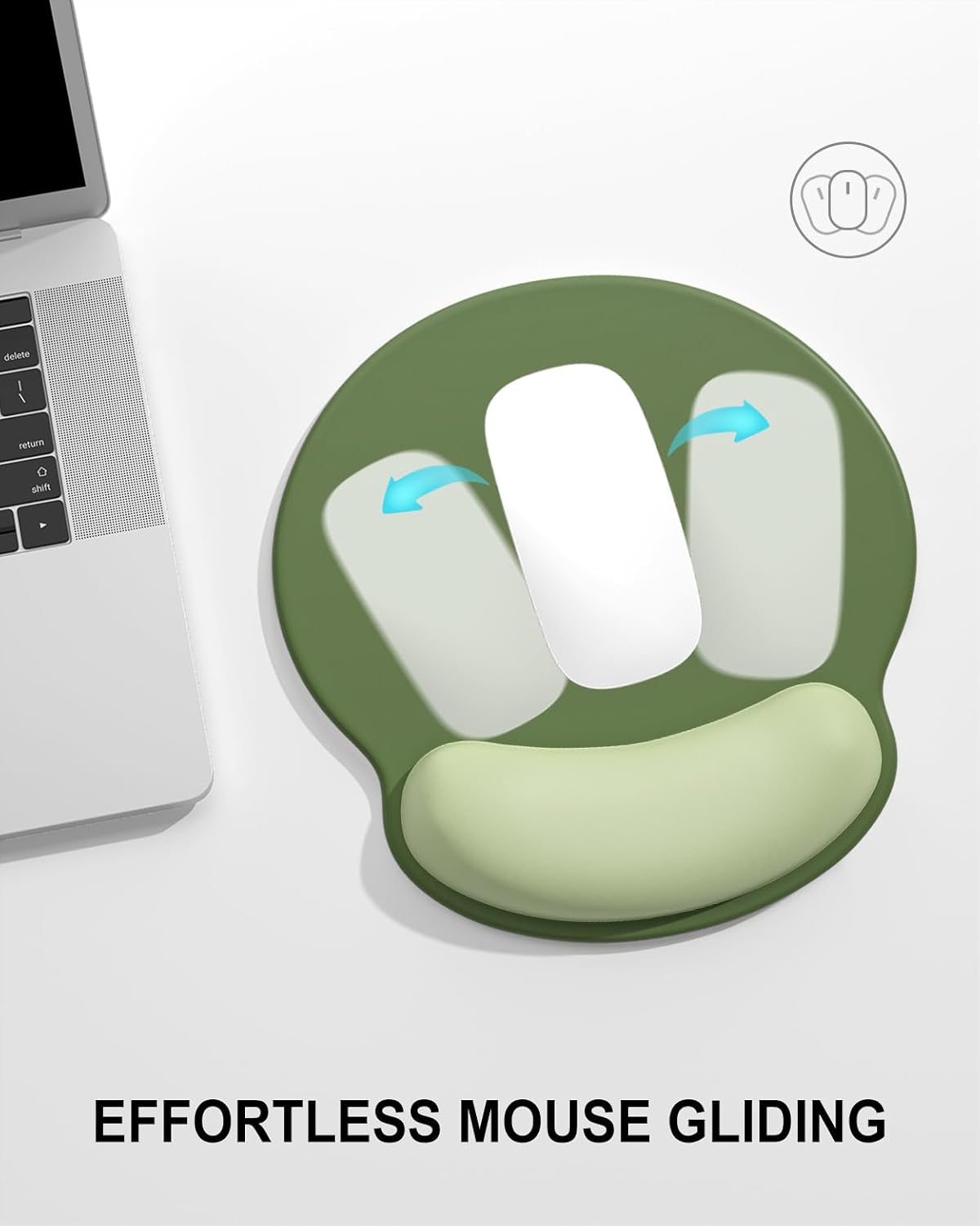 Ergonomic Mouse Pad with Wrist Rest, Comfortable Silicone Non-Slip Computer Pain Relief Gel Mouse Mat with Wrist Support for Gaming, Work, Office, Women & Men, Cute Pattern, Beige