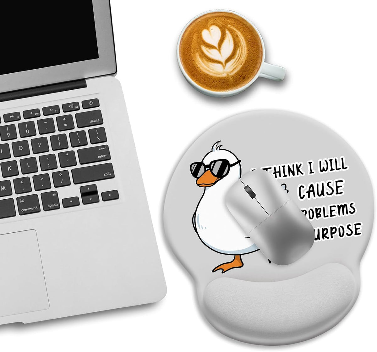 LIMKRIAN Cat Ergonomic Mouse Pad with Wrist Rest, Gaming Mouse Pad with Wrist Support, Funny Mouse Pads for Desk, Computer Mousepad with Non-Slip Pain Relief PU Base, Cute Office Desk Accessories - Colors B