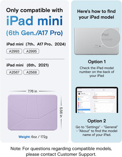 MOFT Dynamic Folio Tablet Stand for Desk Compatible with iPad mini A17 Pro 2024 & iPad mini 6th A15 2021, Slim Magnetic Tablet Holder Case with 20+ Viewing Angles, Beach White x Terracotta