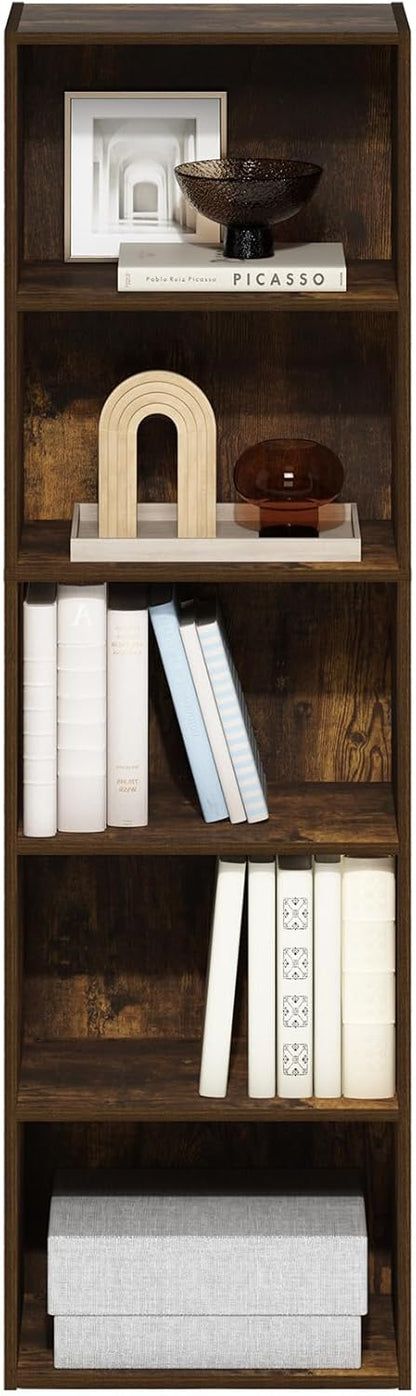 Furinno PASIR Book Shelf, 2-Tier Modern Bookshelf, Open Shelves Bookcase 9 x 12 x 21, Easy Assembly, for Living Room, Bedroom, Home Office, White