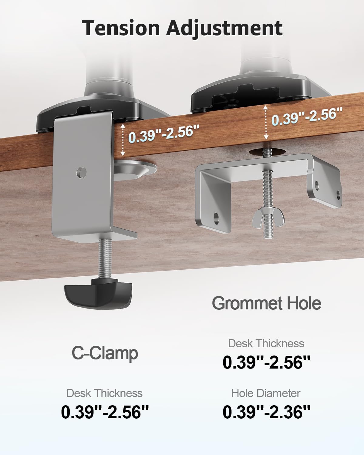 Dual Monitor Stand fits up to 32 inch, 4.4-19.8 lbs Computer Screens, Dual Monitor Desk Mount Height Adjustable, Monitor Arms for 2 Monitors, Home Office VESA Mounts, Freelift White