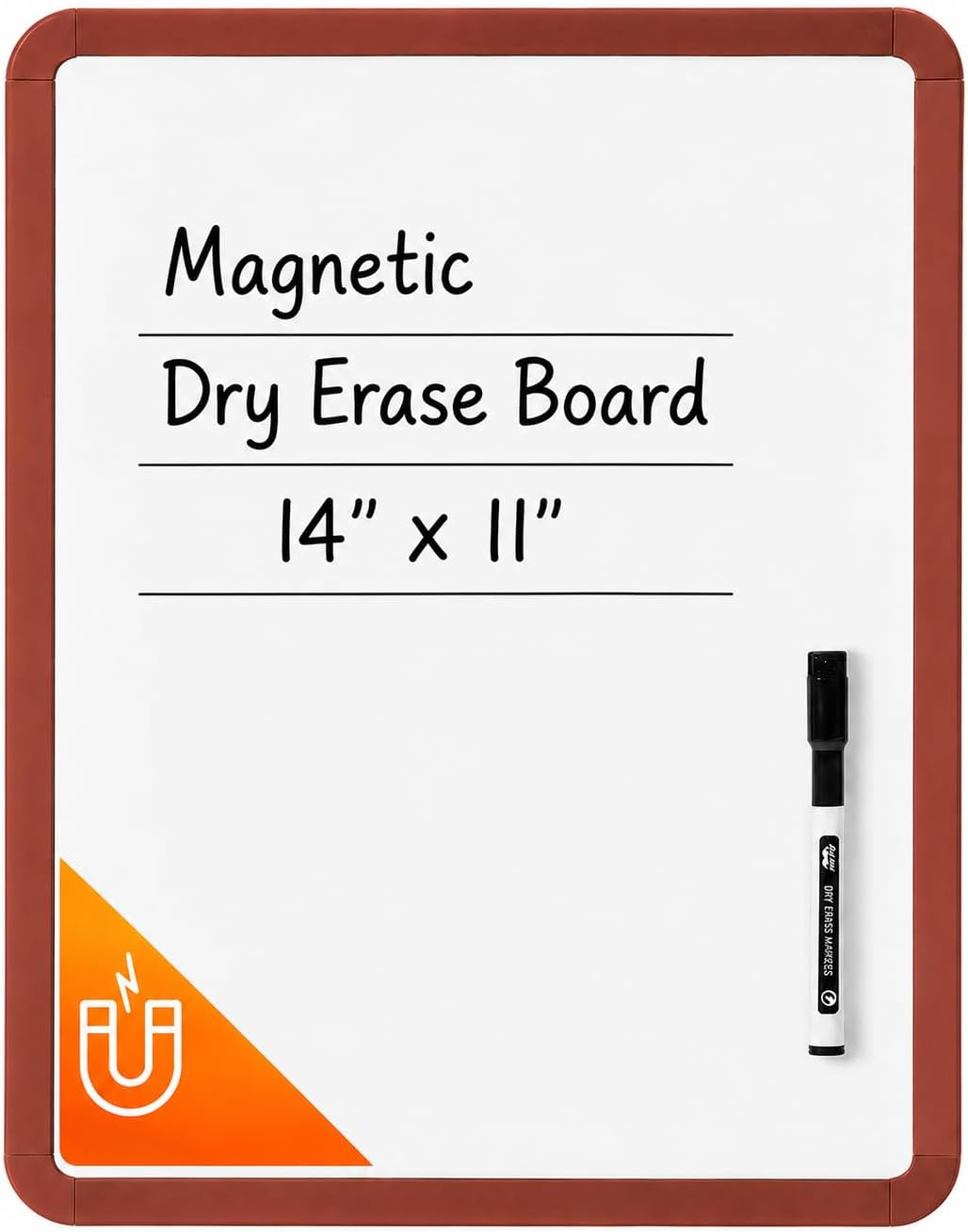 Dry Erase Board, 14” x 11”, White Frame