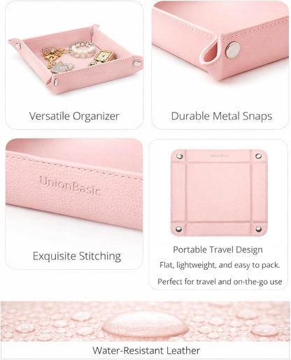 Small Valet Tray, Jewelry Tray for Rings Watches Earrings, Entryway Catchall Caddy for Coins Keys Change, Nightstand Bedside Valet Holder, Trays for Electronic Gadgets, Beige - Colors A