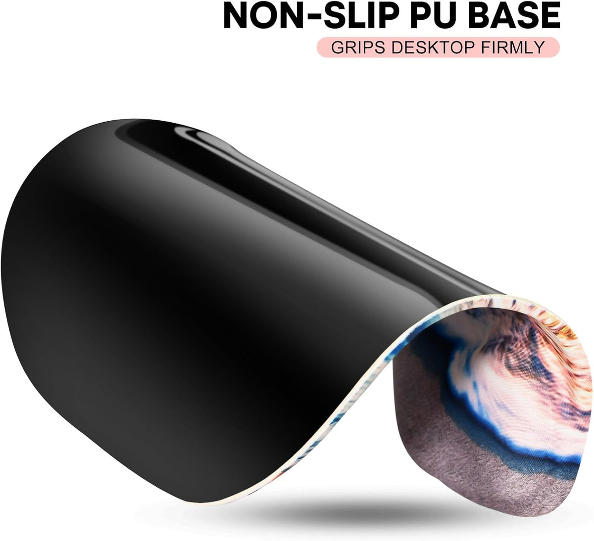 JIKIOU Mouse Pad, 2 Pack Ergonomic Mouse Pads with Comfortable Gel Wrist Rest Support and Smooth Cloth, Non-Slip PU Base for Easy Typing Pain Relief Durable and Easy to Clean Small Black