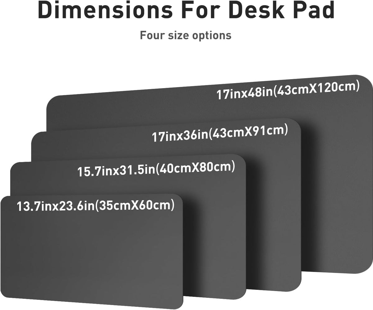 Aothia Leather Office Desk Pad Protector, Non-Slip PU Leather Desk Blotter, Waterproof Laptop Writing Mouse Pad for Office and Home, Black, 31.5" x 15.7" - Colors B