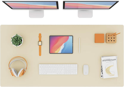 K KNODEL Large Office Leather Desk Mat, Mouse and Keyboard Pad, Computer and Laptop Mat, Desktop Protector and Cover, Writing Pad and Blotter (31.5"x15.7", Black)