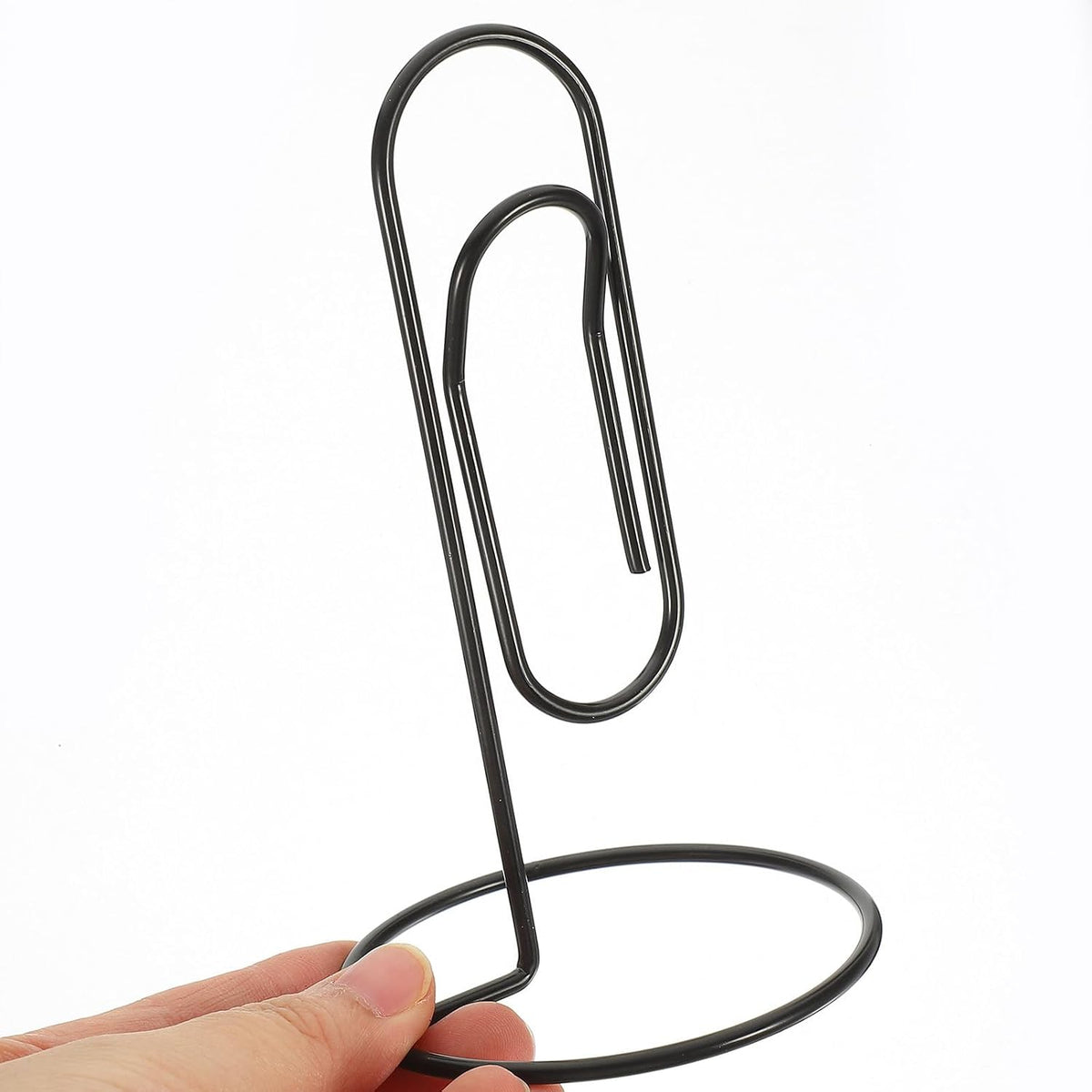STOBOK Base Memo Clip, 5pcs Creative Large Desktop Note Holder DIY Multi- Hand Account Daily Use Clip Paper Clip Black |2.95 x 2.95 x 5.12 inches