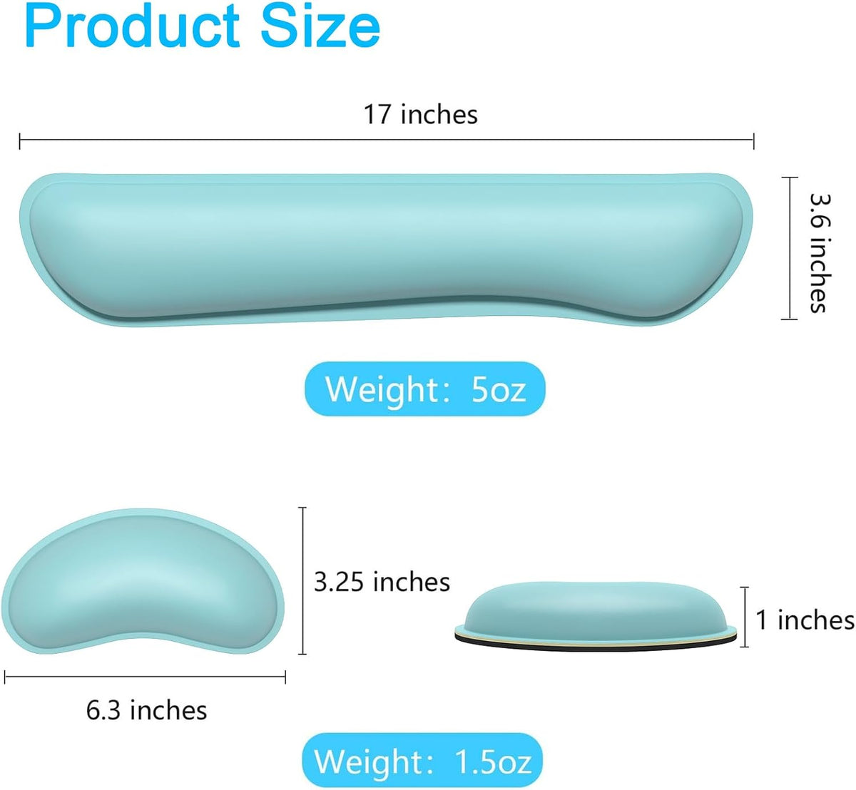 Mouse Wrist Rest, Ergonomic Memory Foam Mouse Wrist for Computer Desk Mats Support, PU Leather Hand Rest Pad Cushion for Gaming, Laptop, Men, Women, Pain Relief & Easy Typing, Black