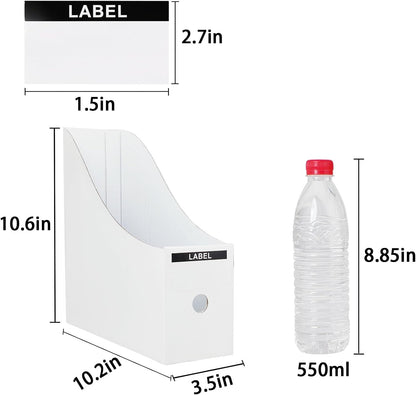Limitliho 24 Pack Black Cardboard Magazine Holder, Sturdy Book Bins for Classroom Library, 10.6'' ×10.2'' ×3.5'' Inch Vertical File Folder Box