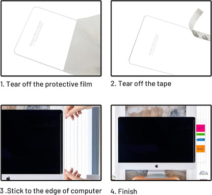 3PCS Monitor Memo Board (Left, Right & Bottom) Office Decor for Women Men, Desk Accessories Computer Monitor Memo Board with Phone Holder for Home Office Desktop, Comes with 1 Pack Sticky Note