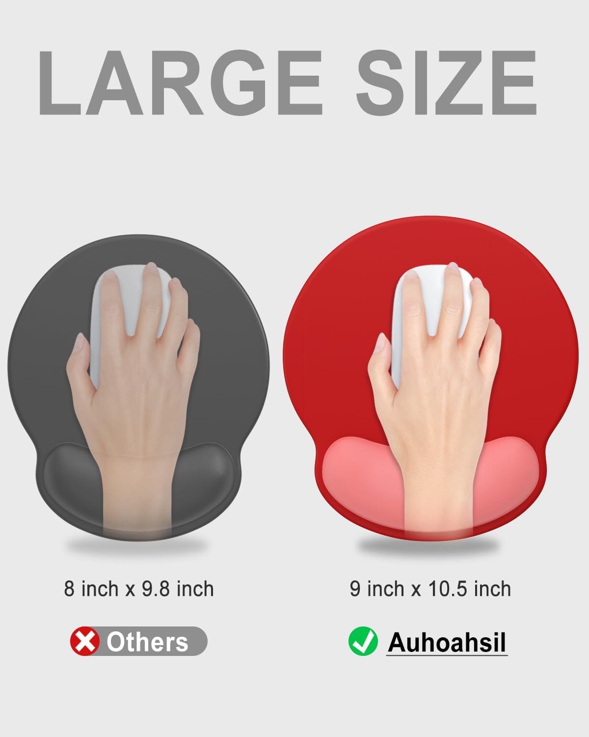 Ergonomic Mouse Pad with Wrist Rest, Comfortable Silicone Non-Slip Computer Pain Relief Gel Mouse Mat with Wrist Support for Gaming, Work, Office, Women & Men, Cute Pattern, Beige