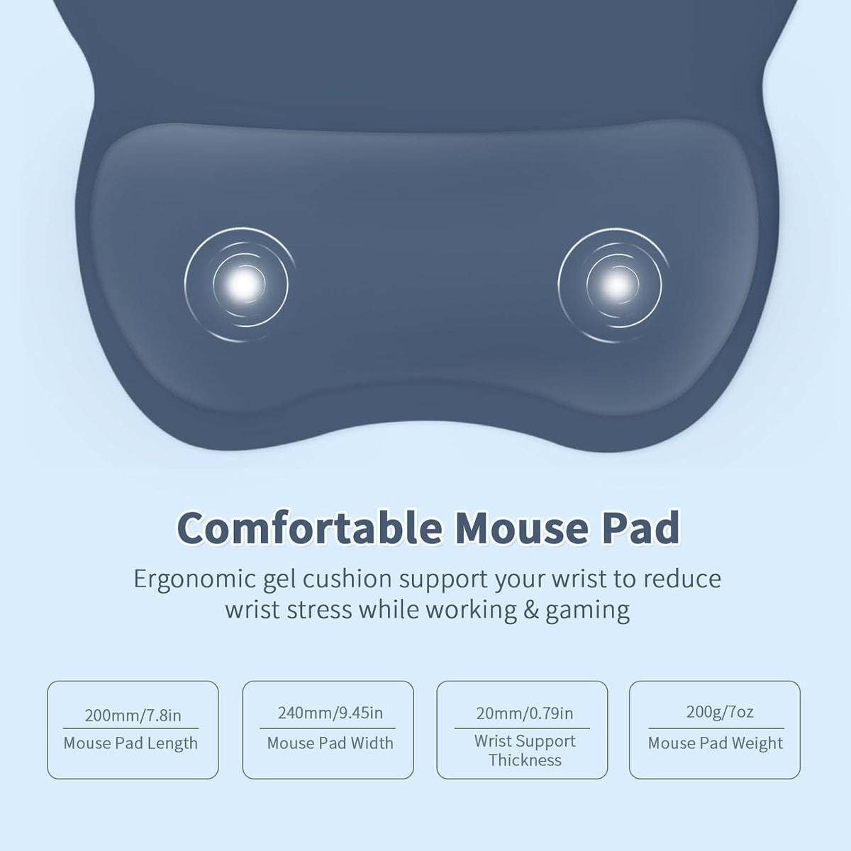 Ergonomic Mouse Pad with Wrist Rest, Memory Foam Support Mousepad