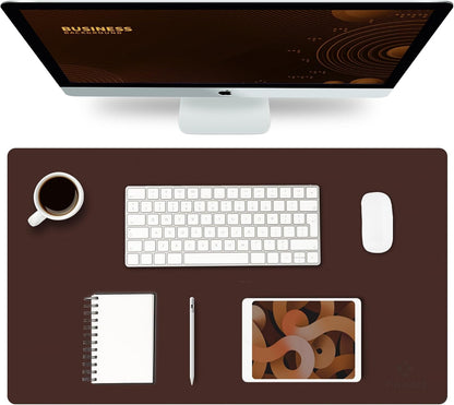 K KNODEL Large Office Leather Desk Mat, Mouse and Keyboard Pad, Computer and Laptop Mat, Desktop Protector and Cover, Writing Pad and Blotter (31.5"x15.7", Black)