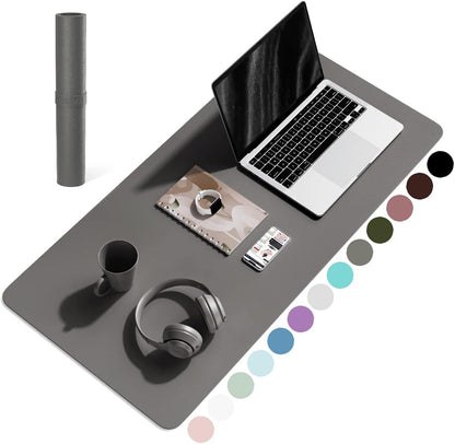 YSAGi Non-Slip Leather Desk Pad, Waterproof Laptop Computer Desk Keyboard Mat, Table Protector Blotter Mat, Large Mouse Pad for Office/Work/Home/Decor(Dark Brown, 31.5" x 15.7")