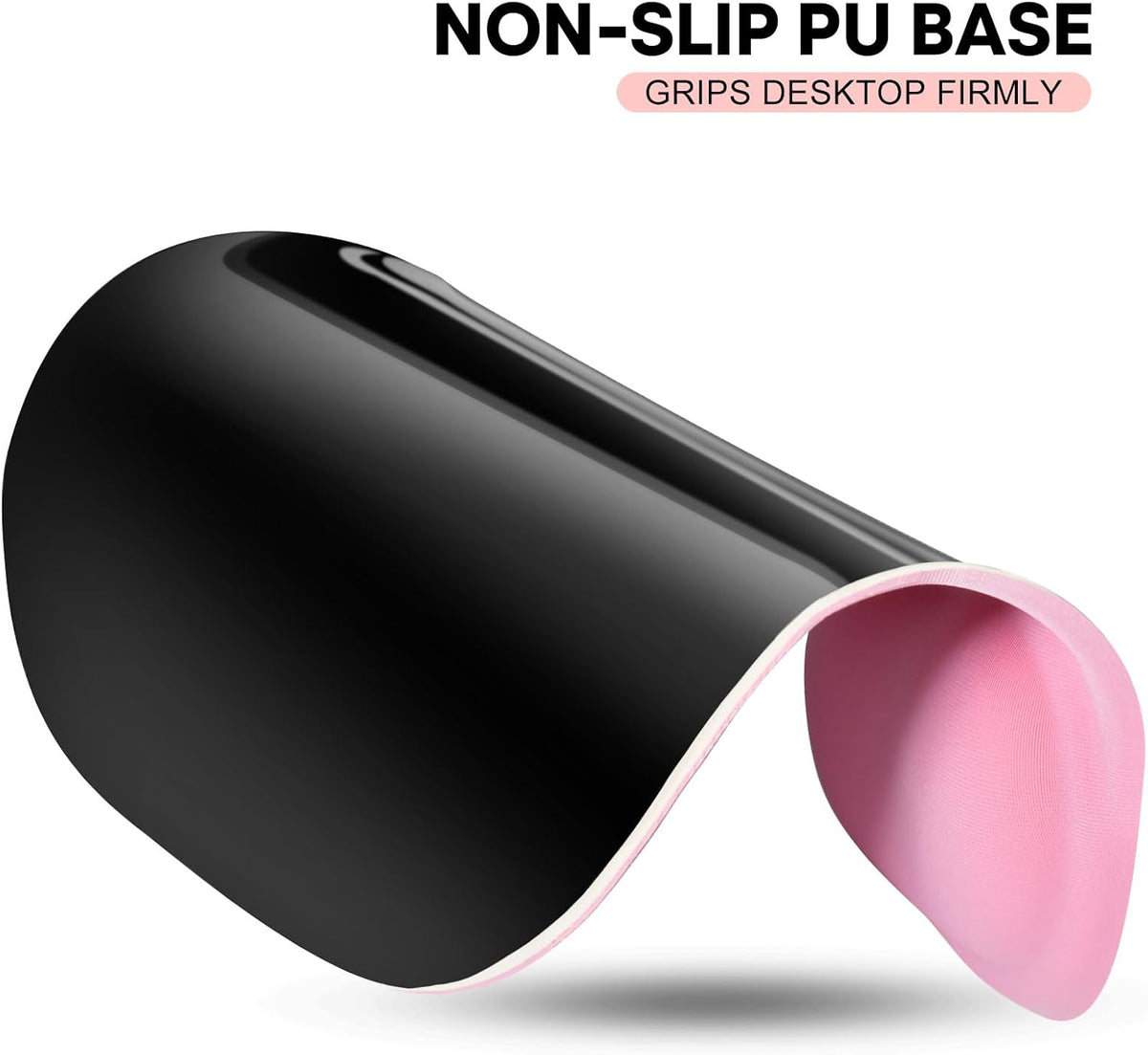 JIKIOU Mouse Pad, 2 Pack Ergonomic Mouse Pads with Comfortable Gel Wrist Rest Support and Smooth Cloth, Non-Slip PU Base for Easy Typing Pain Relief Durable and Easy to Clean Small Black