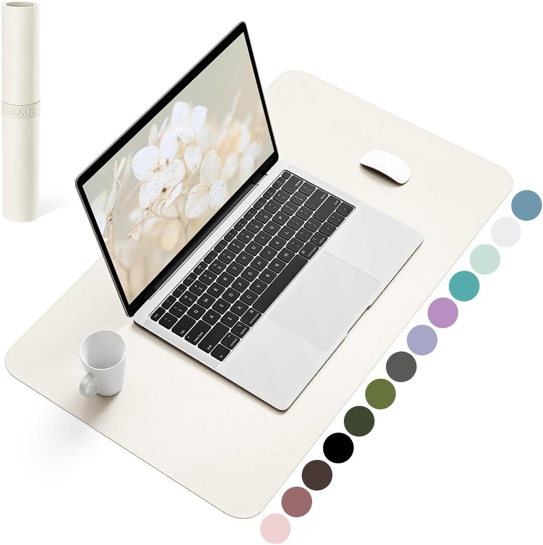 YSAGi Non-Slip Leather Desk Pad, Waterproof Laptop Computer Desk Keyboard Mat, Table Protector Blotter Mat, Large Mouse Pad for Office/Work/Home/Decor(Dark Brown, 31.5" x 15.7")