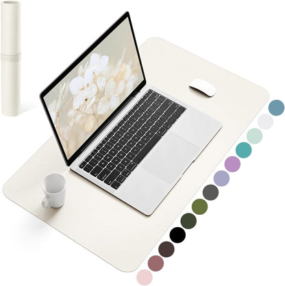 YSAGi Non-Slip Leather Desk Pad, Waterproof Laptop Computer Desk Keyboard Mat, Table Protector Blotter Mat, Large Mouse Pad for Office/Work/Home/Decor(Dark Brown, 31.5" x 15.7")