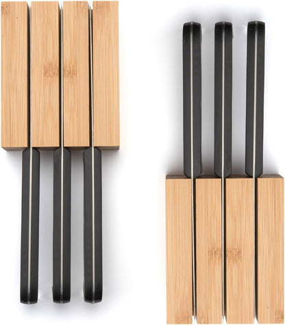 Purawood Kitchen Drawer Organizer - Expandable Utensil Drawer Organizer for Kitchen, Cutlery Tray & Silverware Organizer, 3-5 Slots - Bamboo Organizer for Utensils & Flatware (Natural)