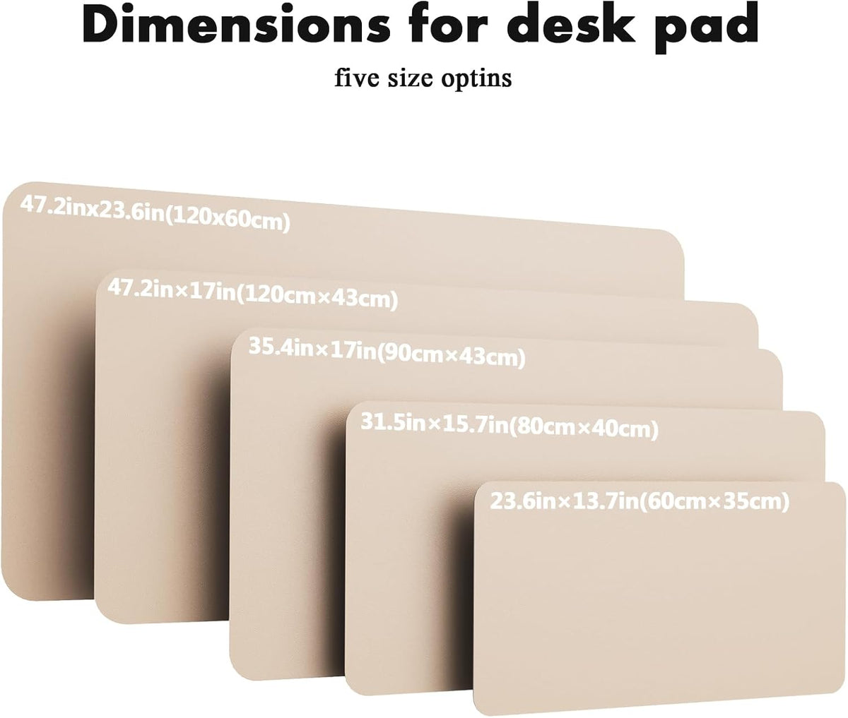 Double-Sided Desk Pad, 31.5"x15.7"Leather Desk Mat, Eco Cork Desk Pad Protector,Large Mouse Pad,Waterproof Desk Blotter for Office/Home(Coffee)