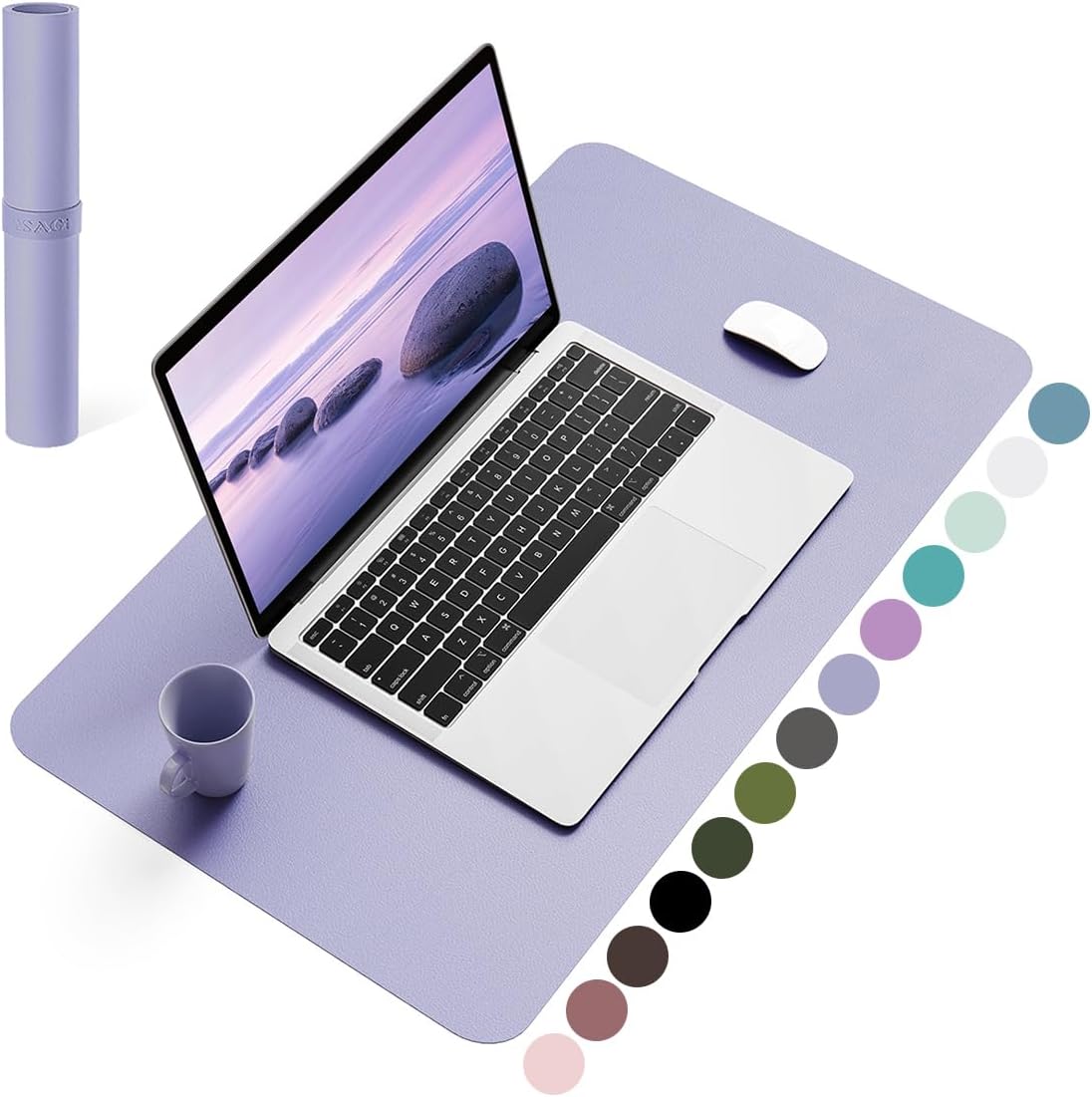 YSAGi Non-Slip Leather Desk Pad, Waterproof Laptop Computer Desk Keyboard Mat, Table Protector Blotter Mat, Large Mouse Pad for Office/Work/Home/Decor(Dark Brown, 31.5" x 15.7")