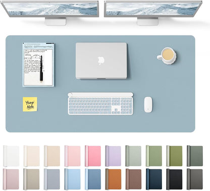 YSAGi Leather Desk Pad Protector, Large Mouse Pad, Non-Slip PU Leather Desk Blotter, Waterproof Writing Pad for Office and Home (31.5" x 15.8", Eggshell) - Colors B