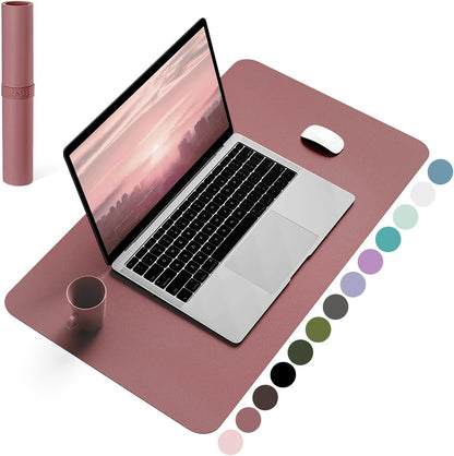 YSAGi Non-Slip Leather Desk Pad, Waterproof Laptop Computer Desk Keyboard Mat, Table Protector Blotter Mat, Large Mouse Pad for Office/Work/Home/Decor(Dark Brown, 31.5" x 15.7")