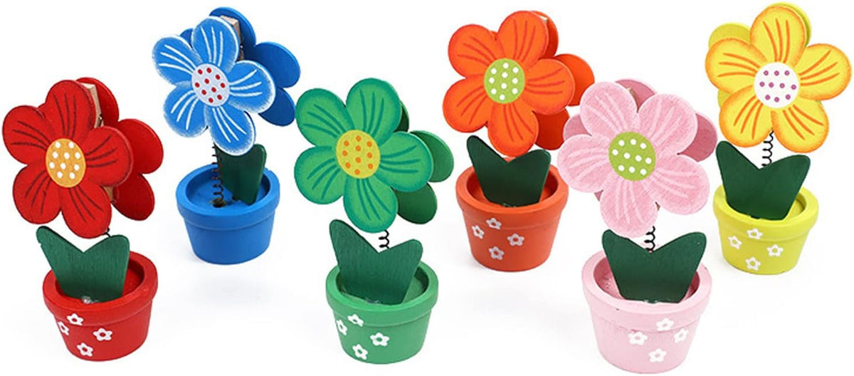6 pcs Cute Flower Table Card Memo Holder Stand, Table Photo Display Clip Stand for Monmory Photo Picture Memo Cards Paper Note Postcards Wedding Number Card Display