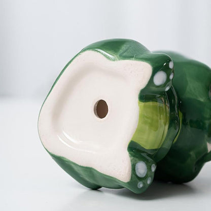 DIYOMR Cute Animals Planter, Mini Ceramic Cartoon Animal Shaped Succulent Flower Pot Indoor Air Plants Holder, Smooth Shiny Decorative Flower Cactus Planter - Plants Not Included (Panda)